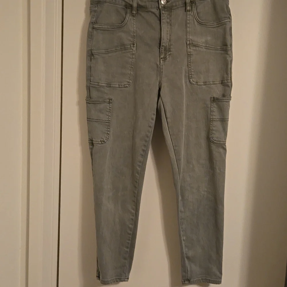 Oat Olive Green Cargo Jeans - Picture 3 of 5